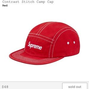 Supreme Contrast Stitch Camp Cap